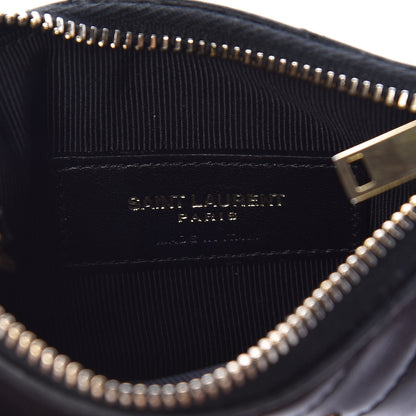 Saint Laurent Calfskin Matelasse Monogram Key Pouch Black 6 of 7