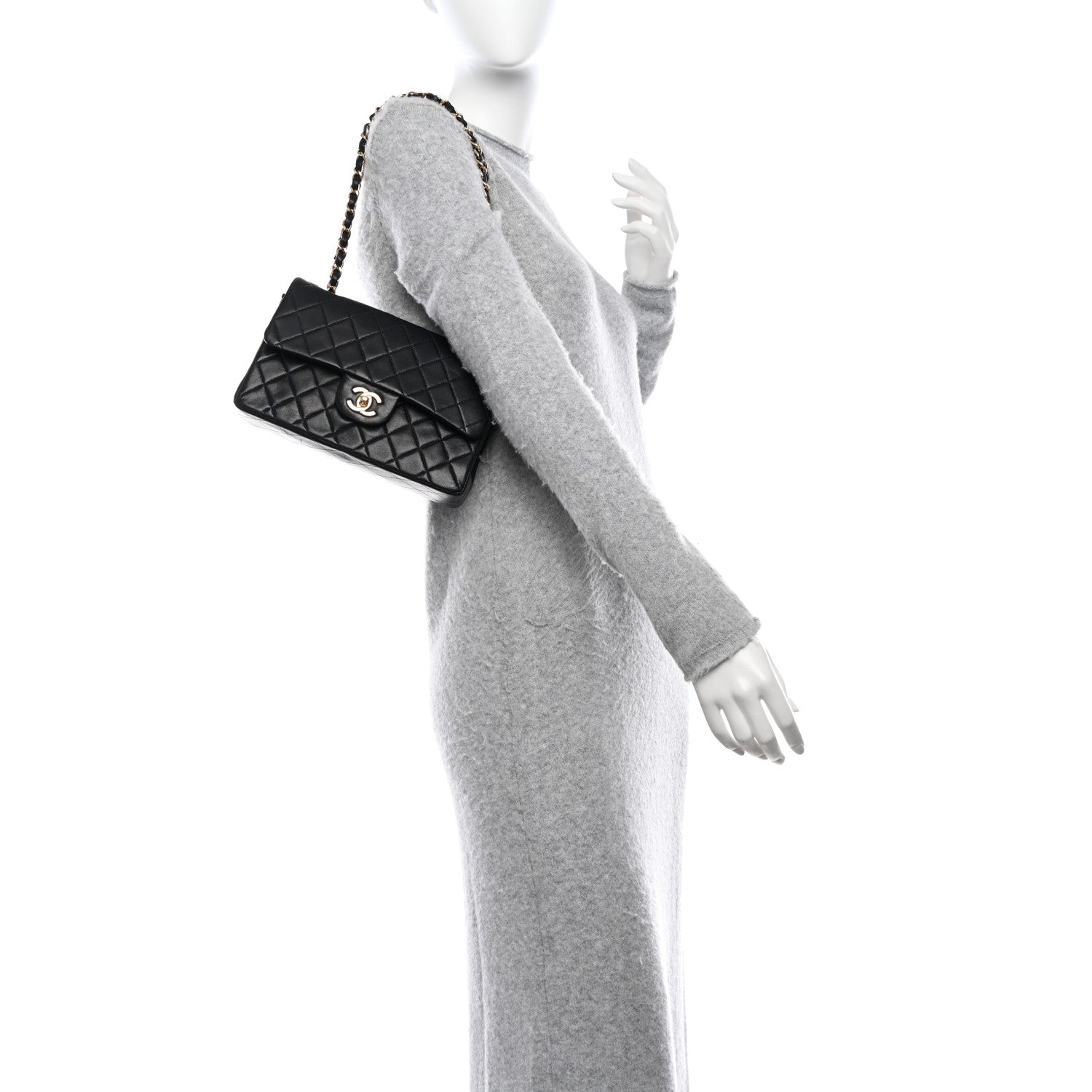 Chanel Lambskin Quilted Small Double Flap Black 2 of 10