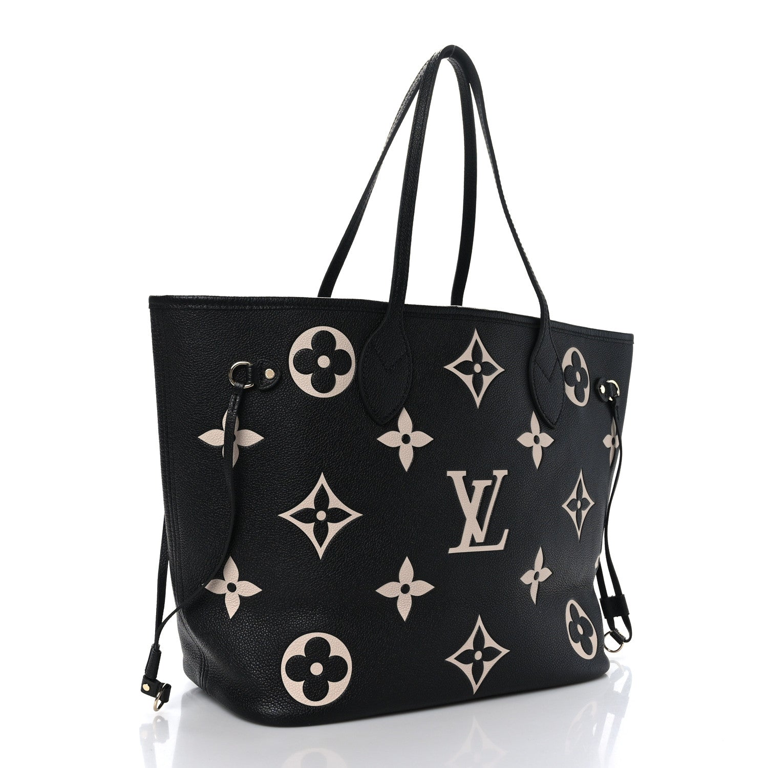 Louis Vuitton Empreinte Monogram Giant Neverfull MM Black Beige 3 of 8