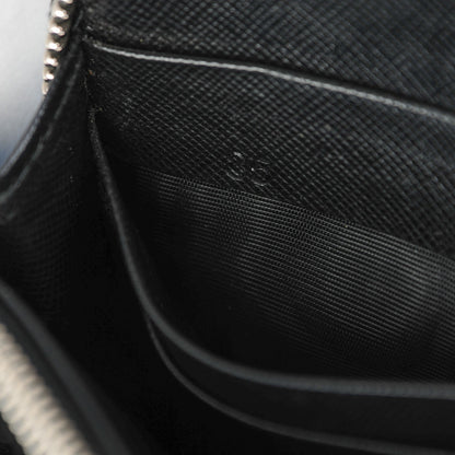 Prada Saffiano Zip Around Wallet Nero Black 8 of 8