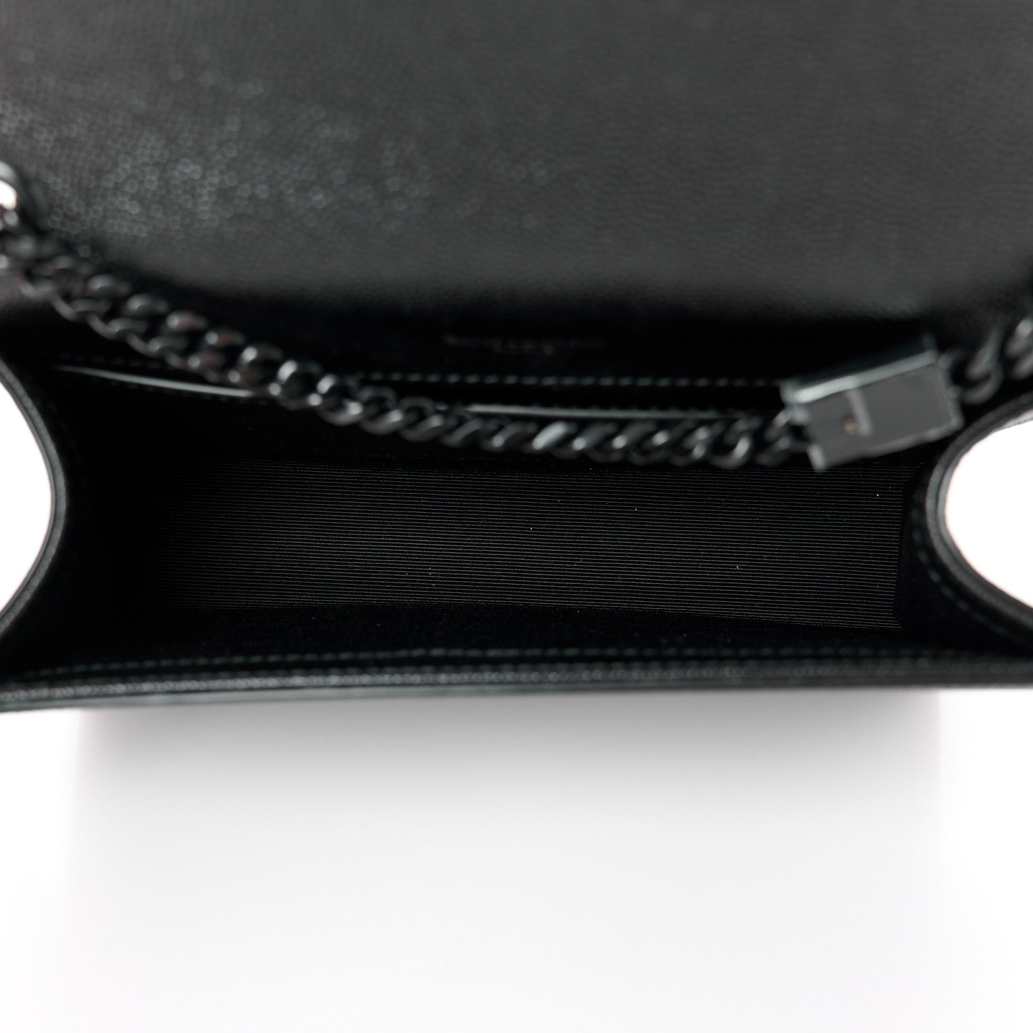 Saint Laurent Grain De Poudre Small Monogram Monochrome Kate Satchel Black 5 of 11
