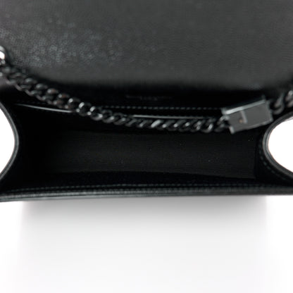 Saint Laurent Grain De Poudre Small Monogram Monochrome Kate Satchel Black 5 of 11