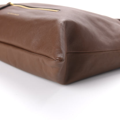 Burberry Soft Calfskin House Check Big Crush Tote Brown Ochre 7 of 9