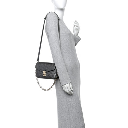 Louis Vuitton Shimmery Empreinte LV Ski Pochette Metis East West Gun Metal 3 of 9