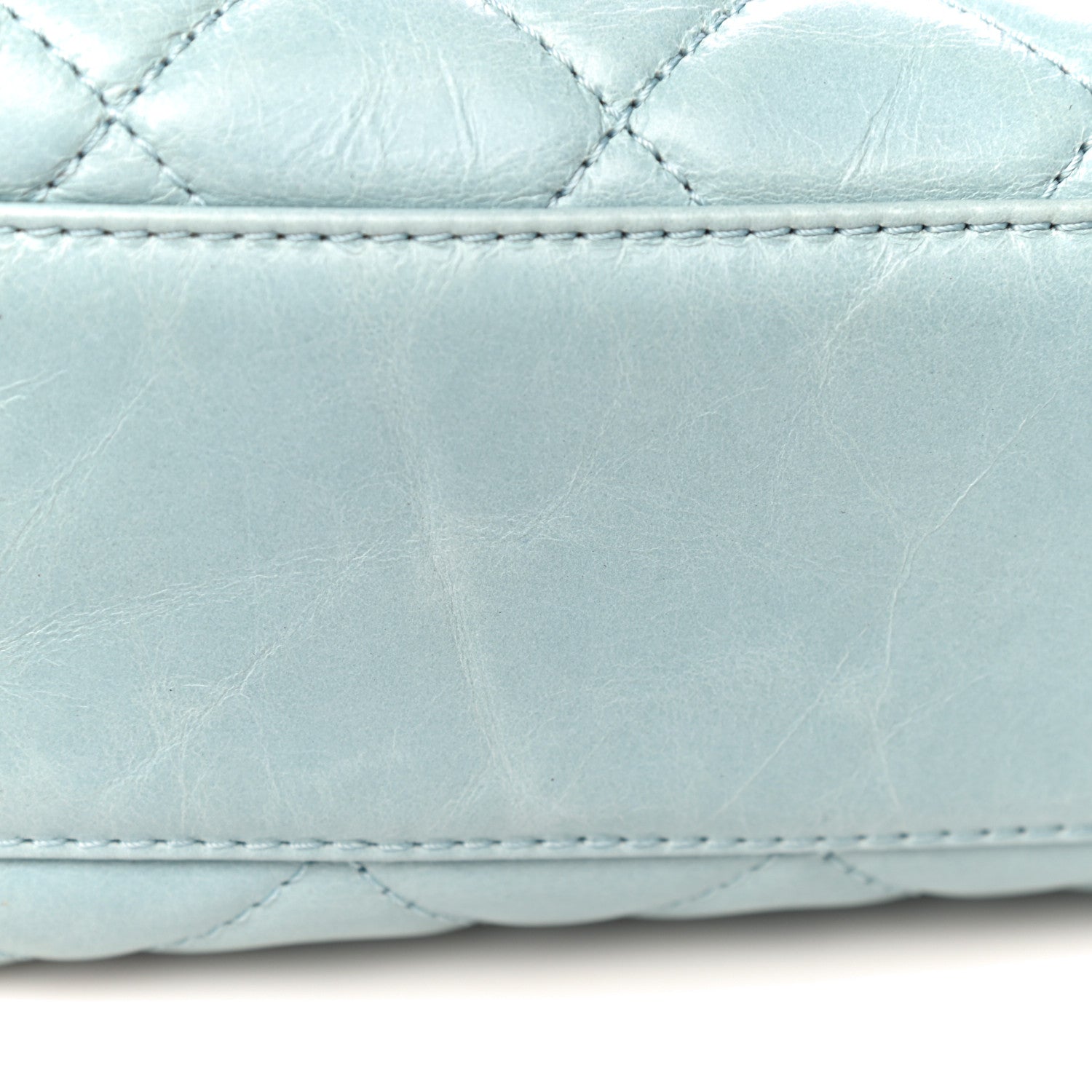 Chanel Glazed Calfskin Quilted Large Coco Soft Flap Light Blue 29 of 36