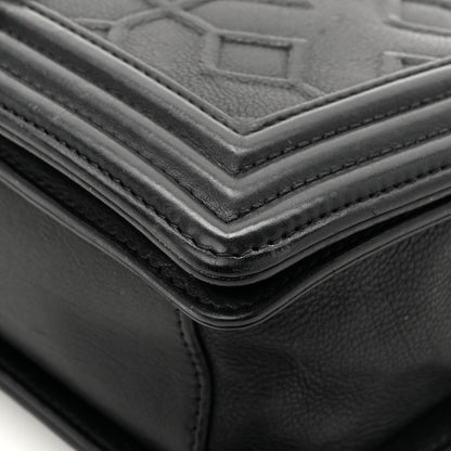 Chanel Calfskin Crystal Embossed Medium Boy Flap Black 12 of 13