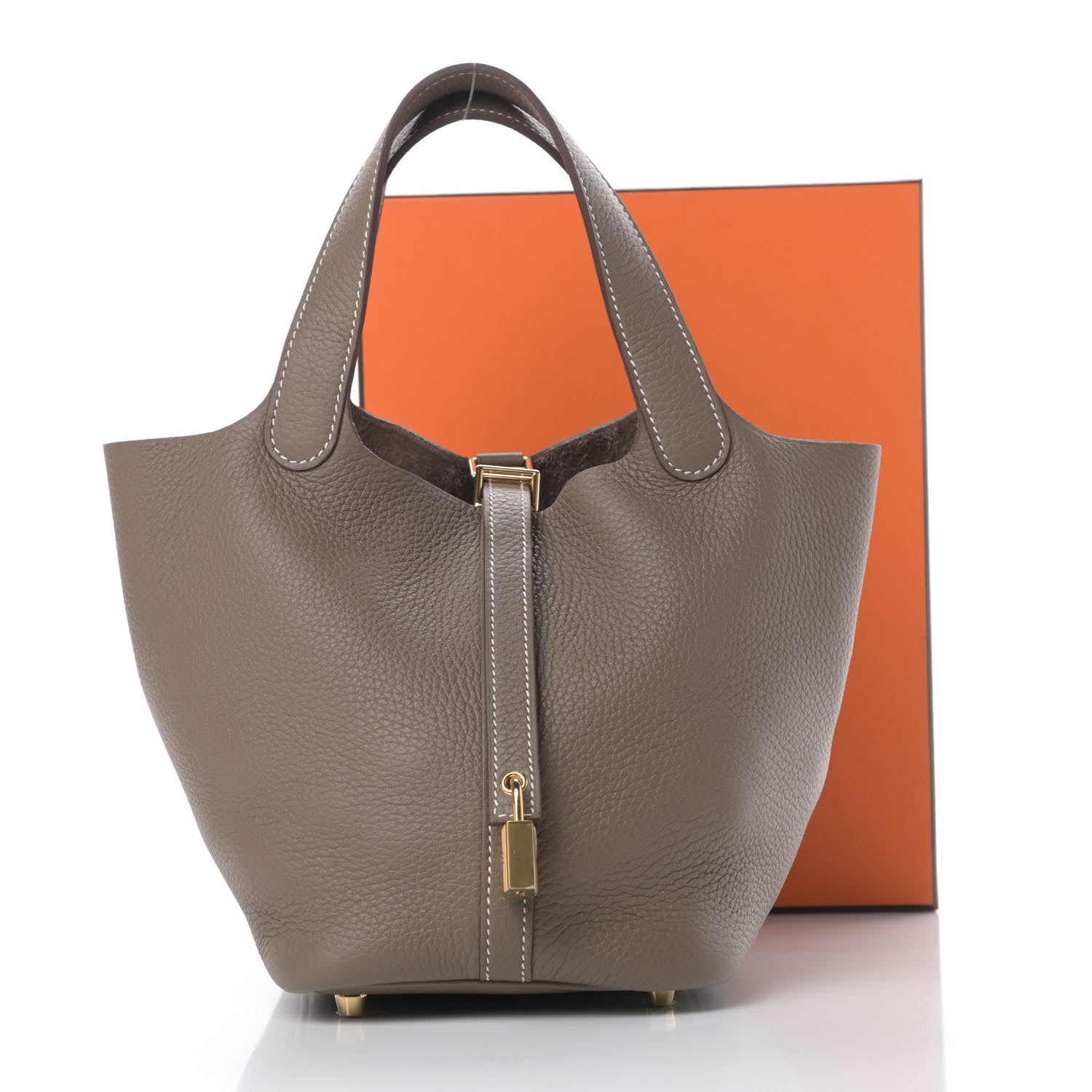 Hermes Taurillon Clemence Picotin Lock 18 PM Etoupe 11 of 11