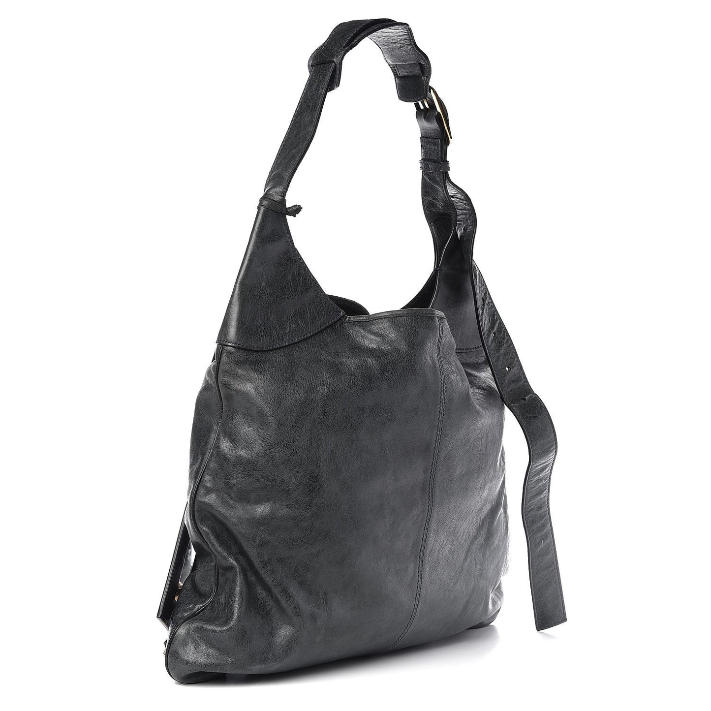 Agneau Giant 21 Gold Hardware Maxi Besace Messenger Anthracite