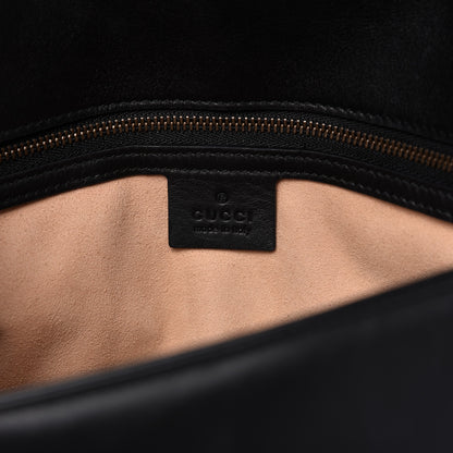 Gucci Calfskin Matelasse Medium GG Marmont Shoulder Bag Black 8 of 9