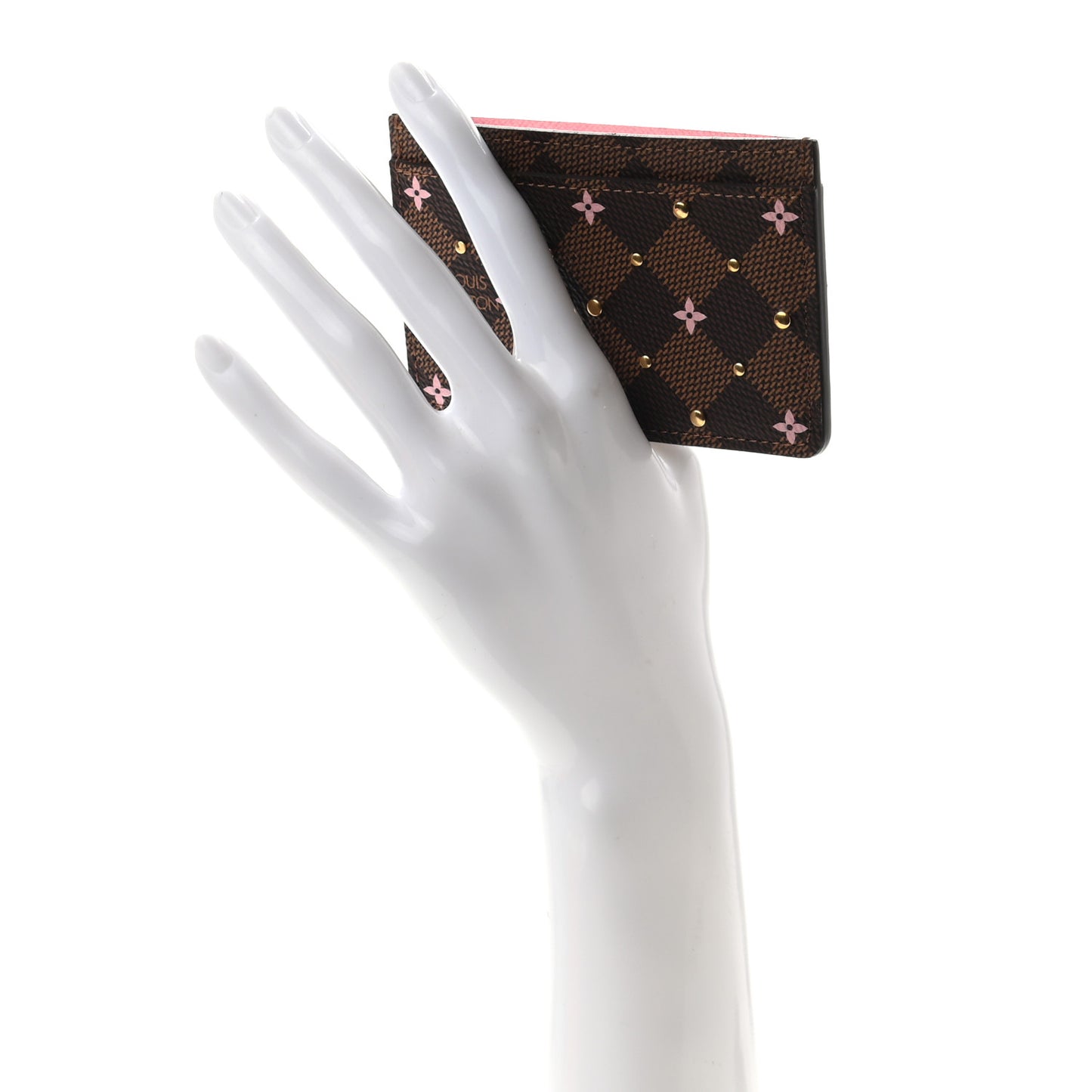 Damier Ebene Studded Card Holder