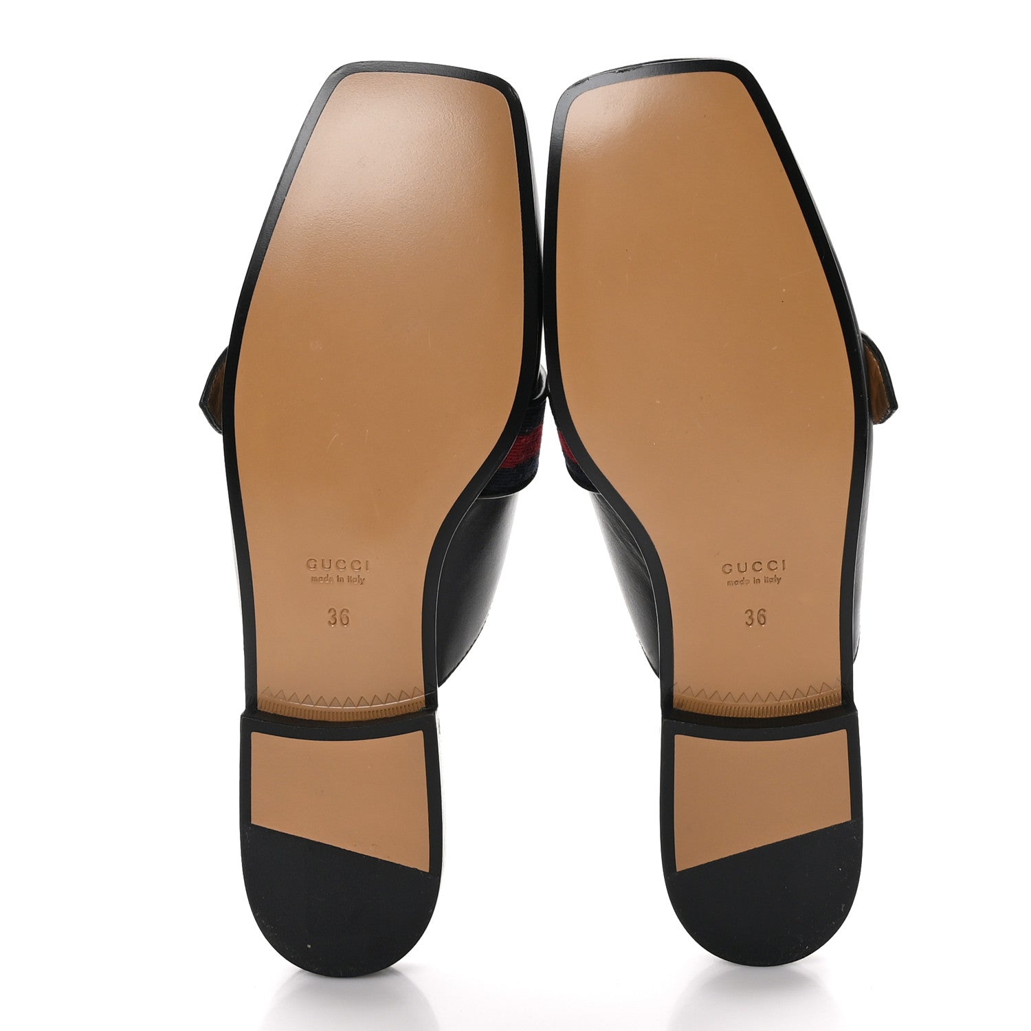 Gucci Calfskin Web Womens Peyton GG Slippers 36 Black 5 of 9