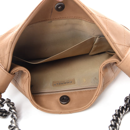 Chanel Calfskin Stitched Double Zip Hobo Beige 5 of 12