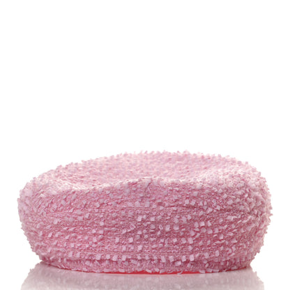 Chanel Cotton Tweed CC Beret Pink 2 of 4