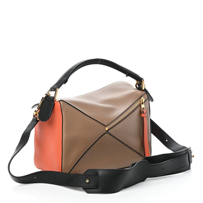 Loewe Calfskin Small Puzzle Bag Dark Moss Pumpkin 3 of 8