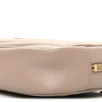 Saint Laurent Grain De Poudre Matelasse Monogram Mini Lou Camera Bag Dark Beige 10 of 11