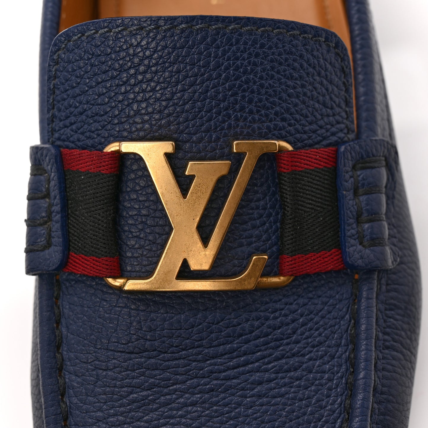Grained Calfskin Mens Monte Carlo Car Shoe Moccasin Loafers 9 Blue