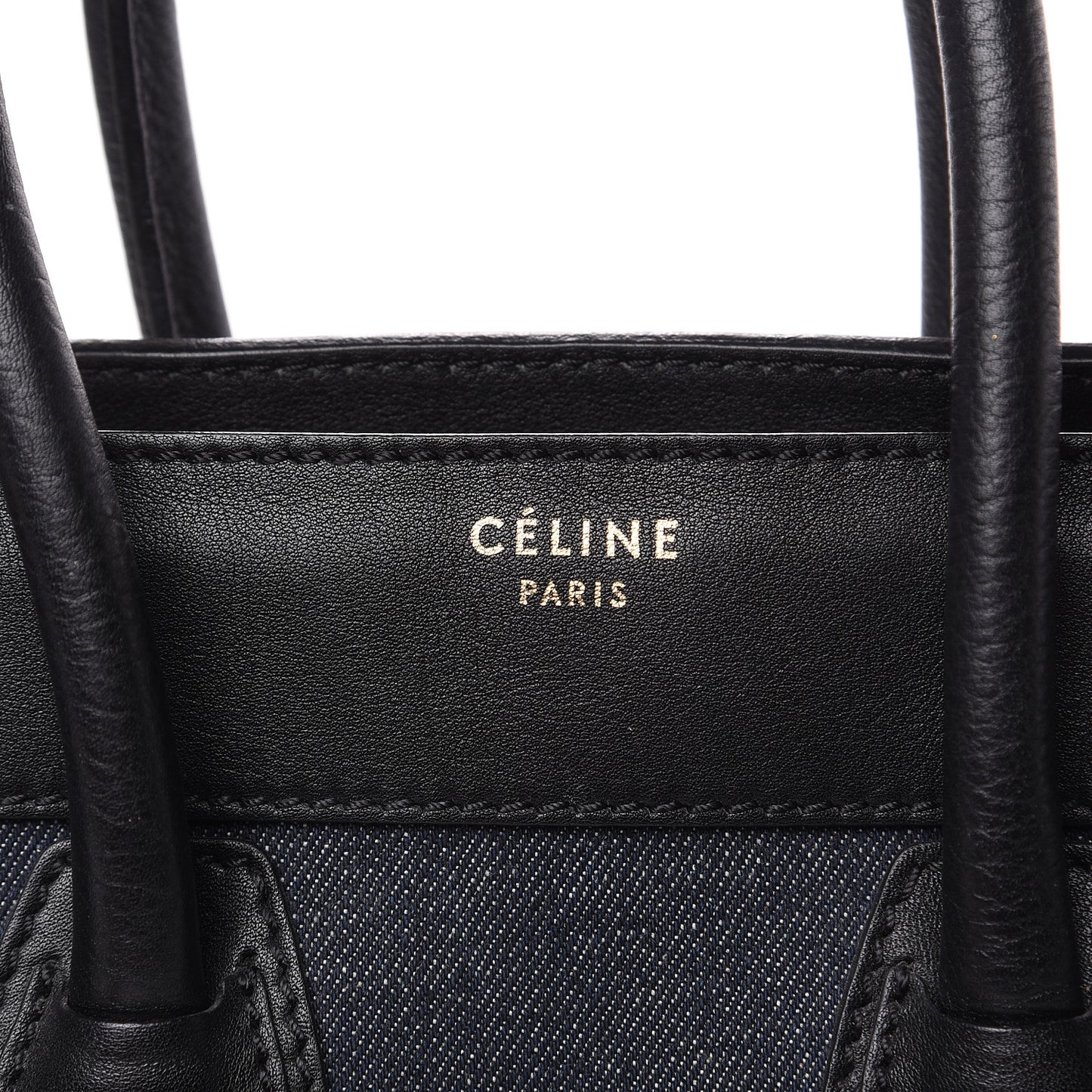 Smooth Calfskin Denim Micro Luggage Navy Black