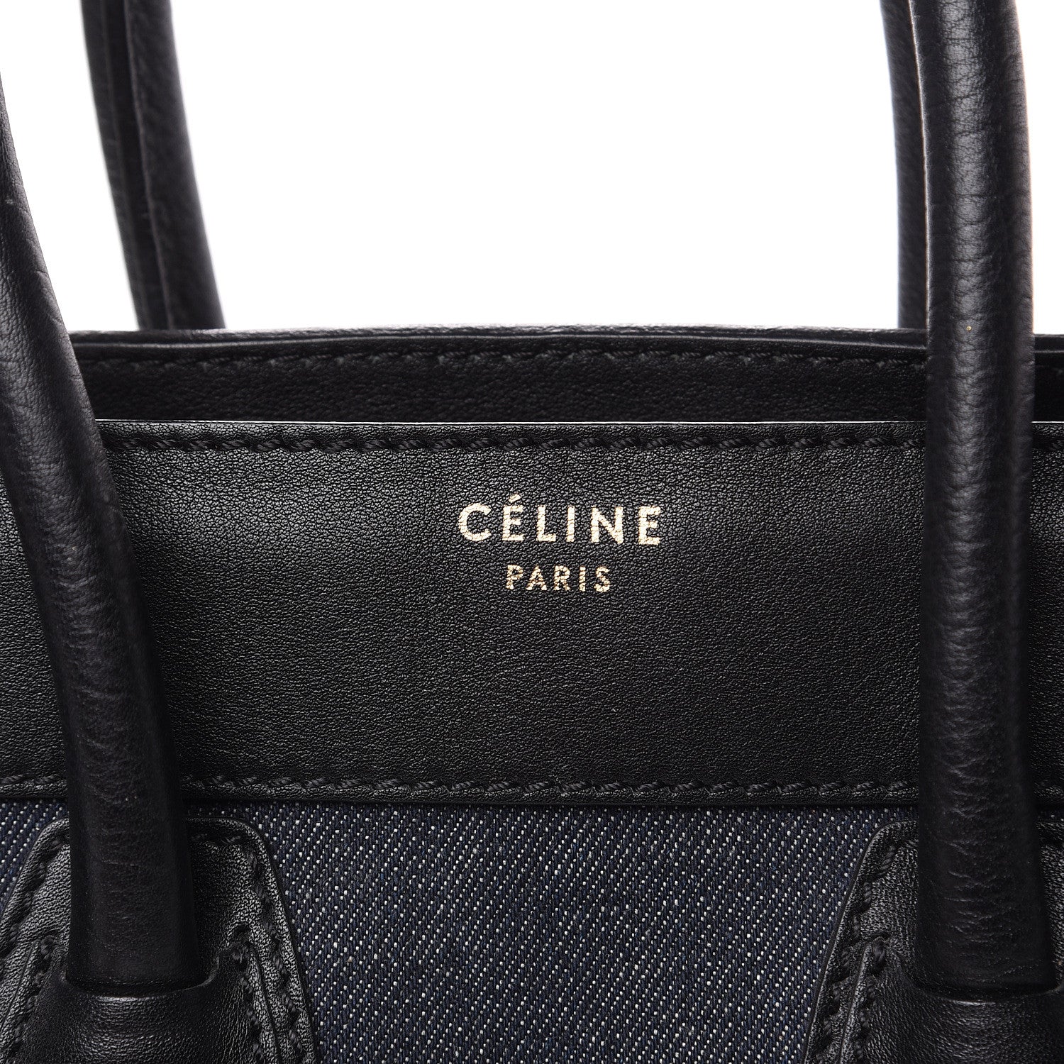 Celine Smooth Calfskin Denim Micro Luggage Navy Black 7 of 17