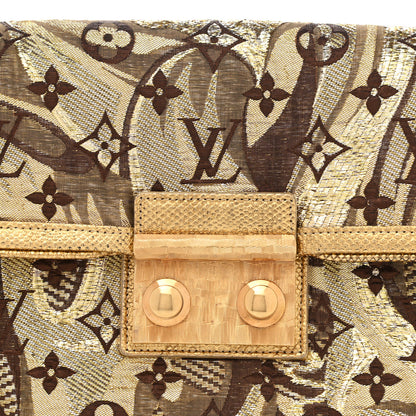 Louis Vuitton Monogram Brocade Thalie Clutch Gold 13 of 22