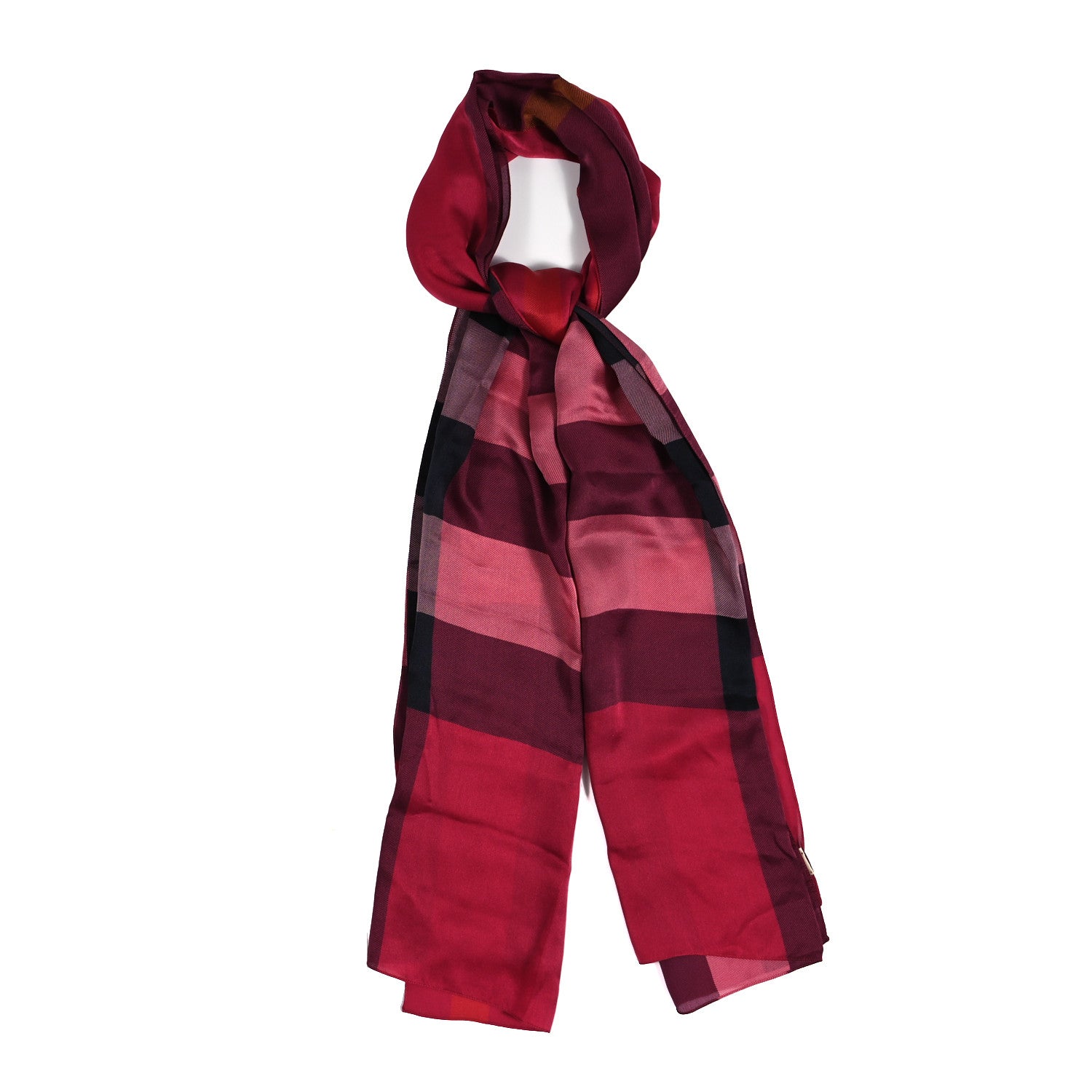 Burberry Silk Mega Check Scarf Fuchsia Pink 1 of 4