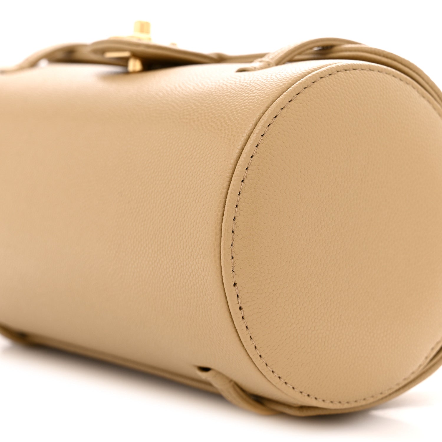 Chanel Shiny Caviar Preppy Coco Small Bowling Bag Dark Beige 10 of 11