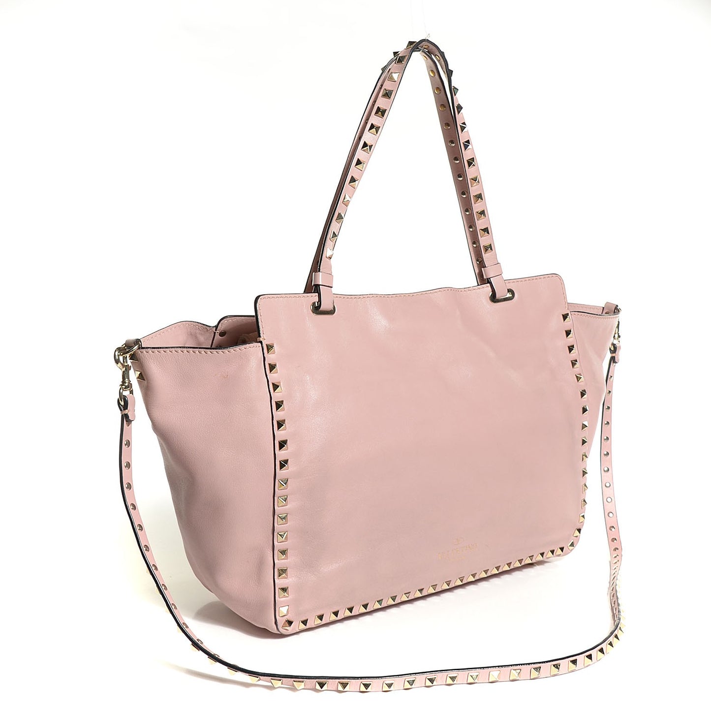 Vitello Medium Rockstud Tote Pink