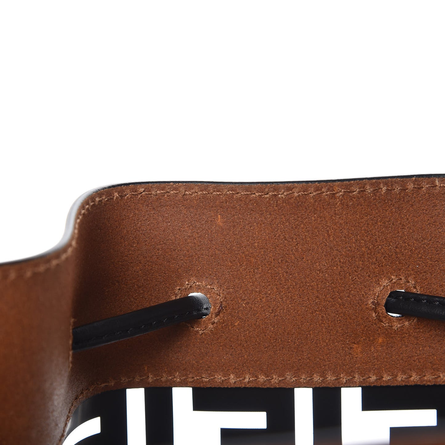 TPU FF Vitello Aura F is Fendi Grande Mon Tresor Bucket Bag Black Cuoio