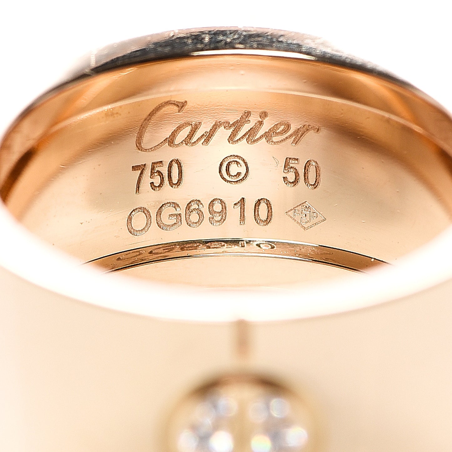18K Yellow Gold Diamond 10mm LOVE Ring 50 5.25