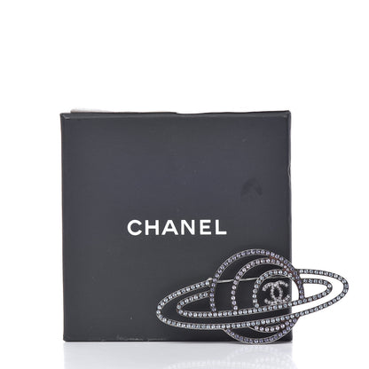 Chanel Crystal CC Planet Brooch Purple Light Blue Silver 5 of 5