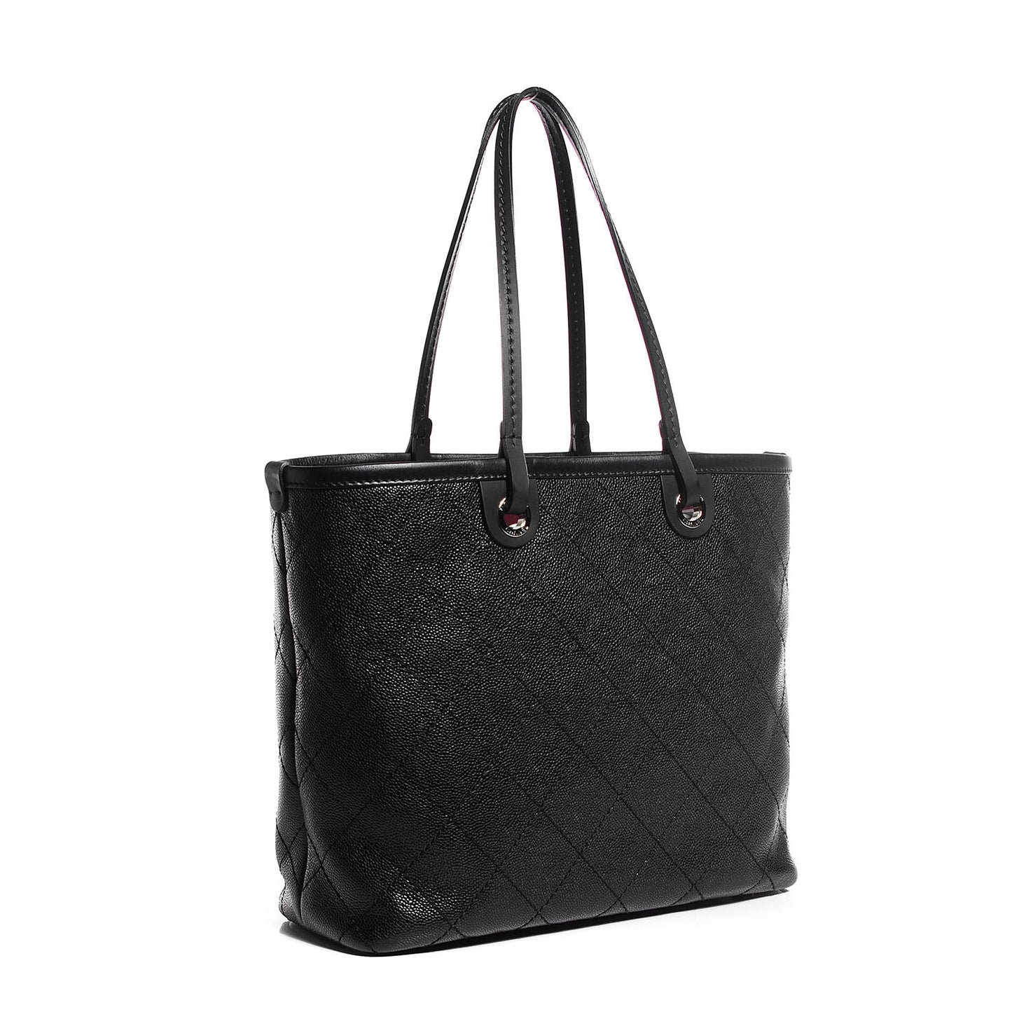 Grained Calfskin Shopping Fever Tote Black