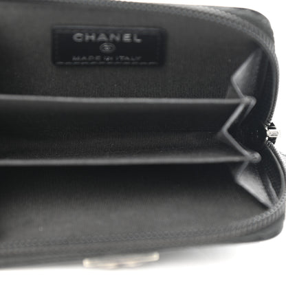 Chanel Caviar Quilted Boy Zip Around Coin Purse Wallet Black 5 of 8