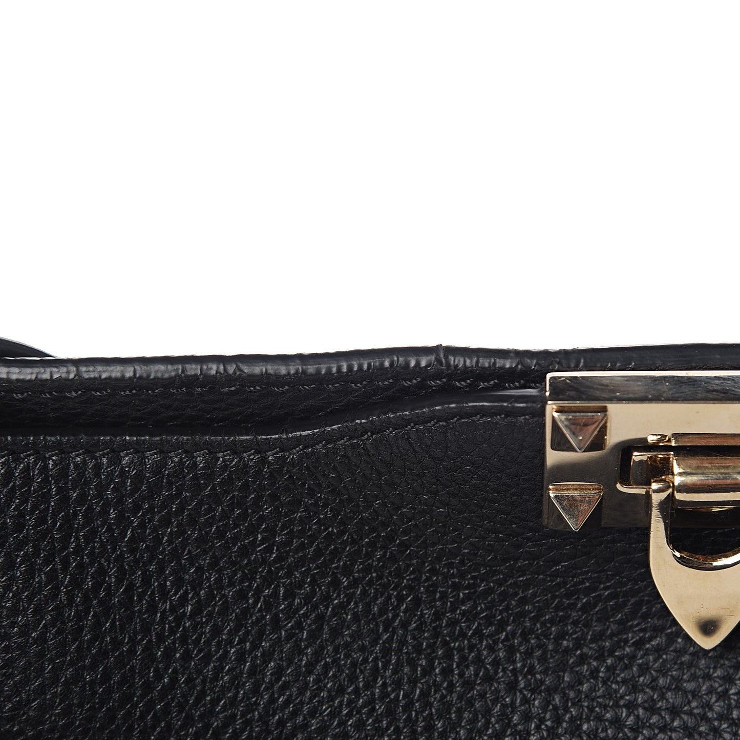 Pebbled Calfskin Small Rockstud Flip-Lock Messenger Bag Black