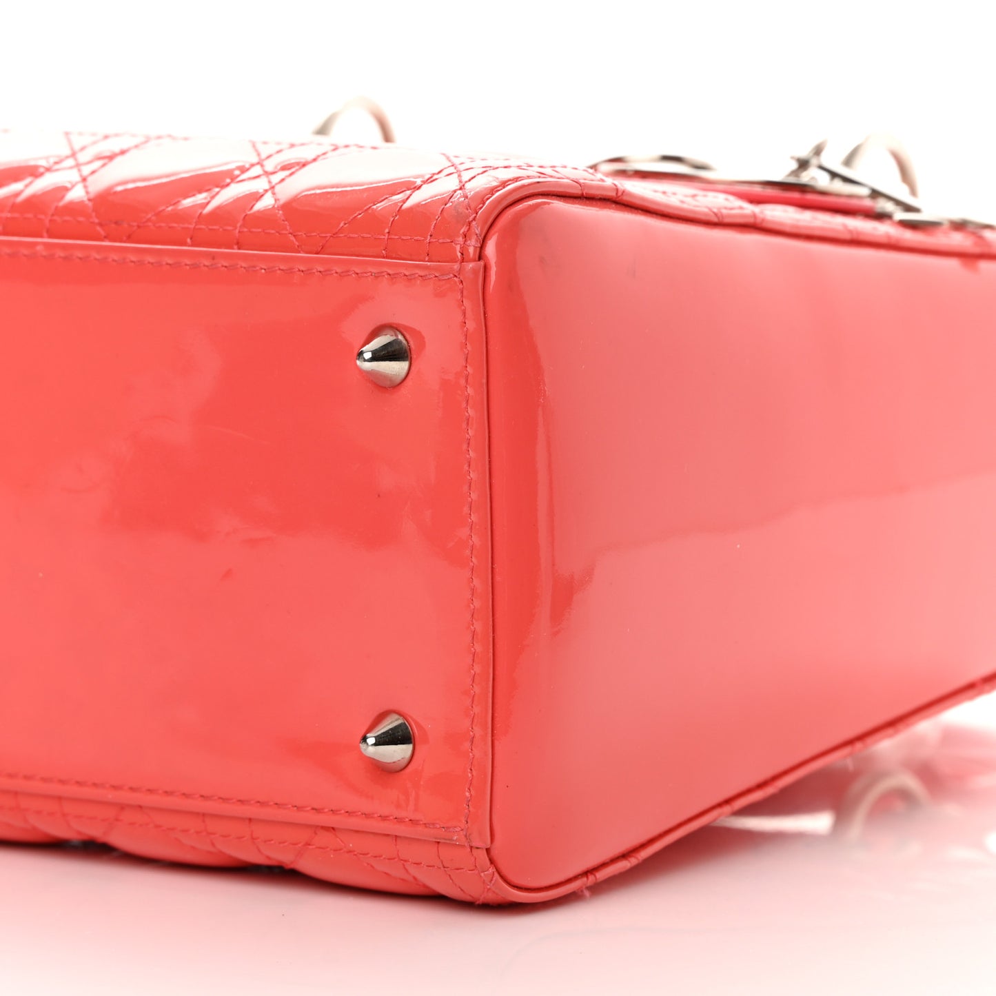 Patent Cannage Medium Lady Dior Fuchsia