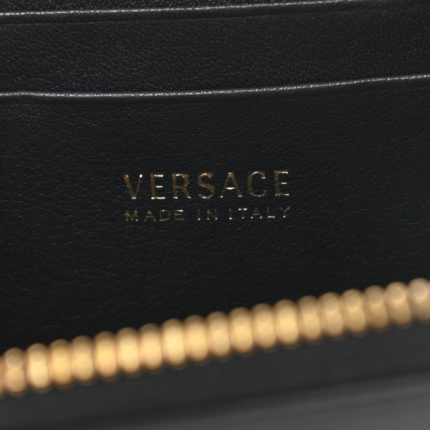Versace Calfskin Medusa Compact Zip Around Wallet Black 6 of 7