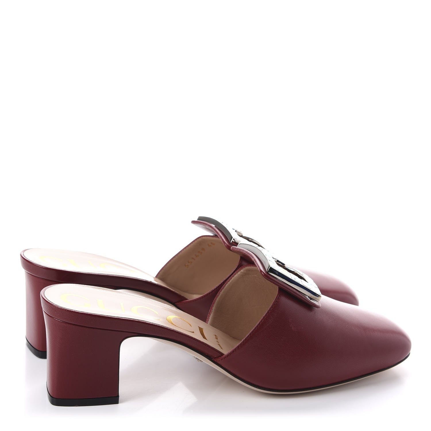 Gucci Malaga Kid Crystal Square G Madelyn Mules 40 Romantic Cerise 4 of 12