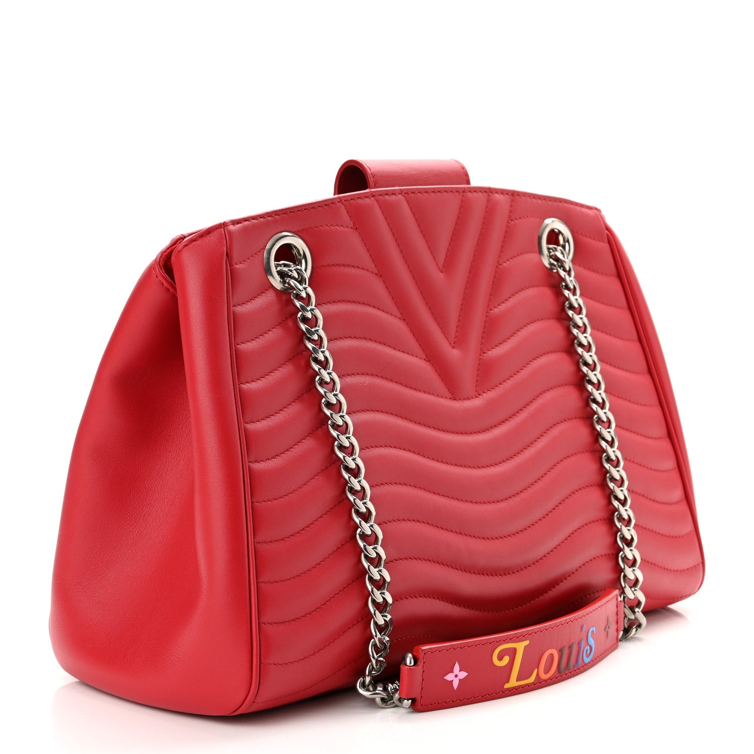 Louis Vuitton Calfskin New Wave Chain Tote Ecarlate 3 of 8