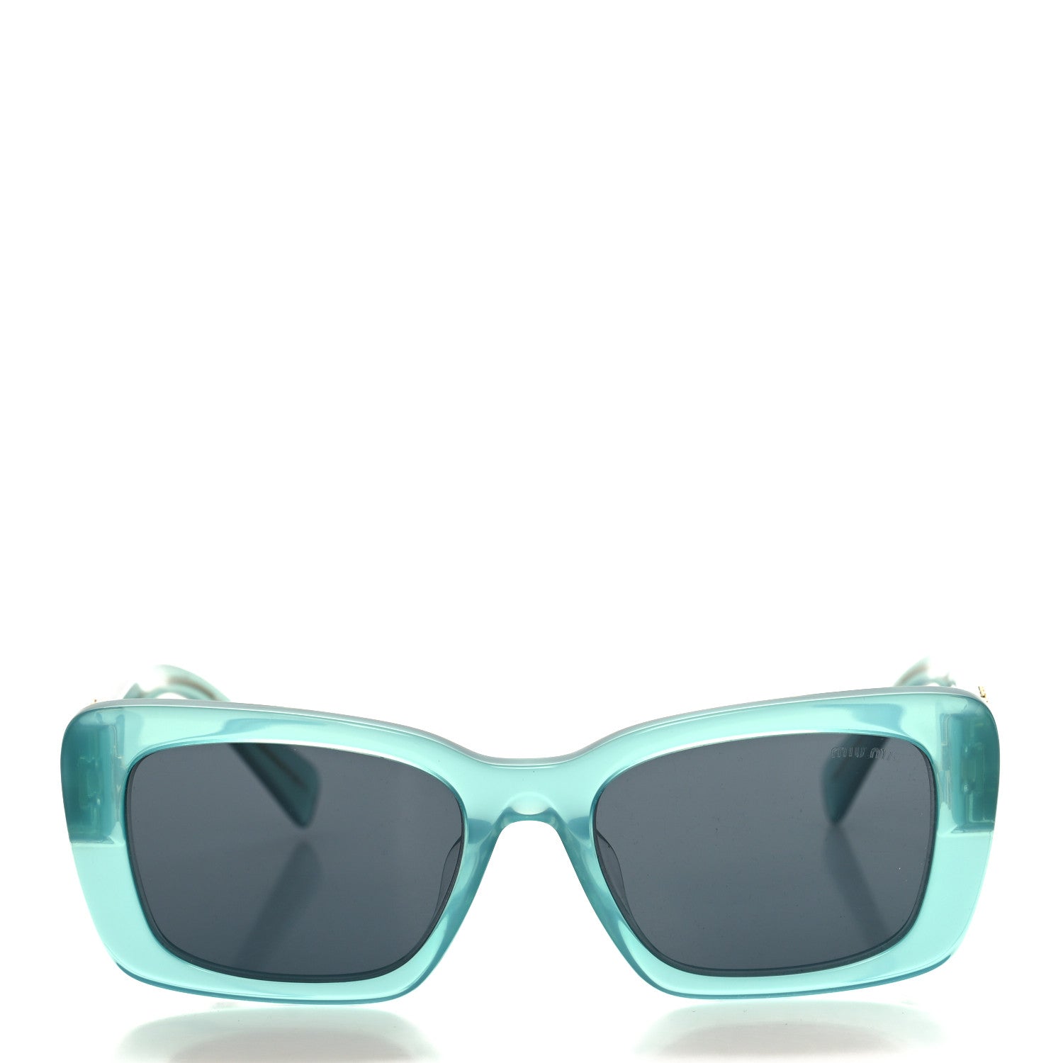 Miu Miu Acetate Rectangle Sunglasses SMU 07YS Opal Anise 2 of 7
