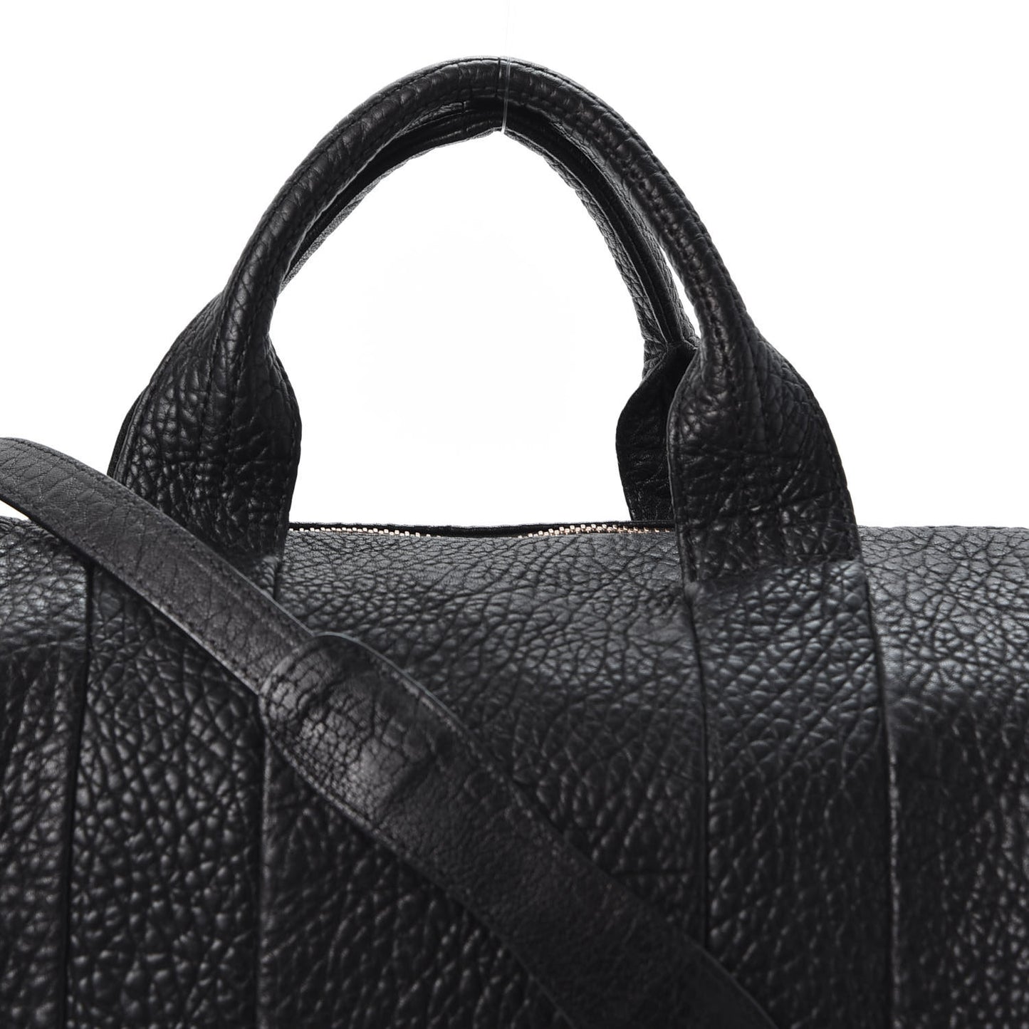 Pebbled Lambskin Rocco Black Rose Gold Hardware