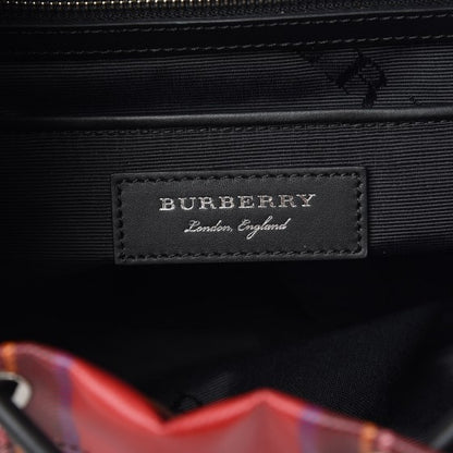 Burberry Laminated Tartan Patchwork Medium Rucksack Backpack Military Red 6 of 9
