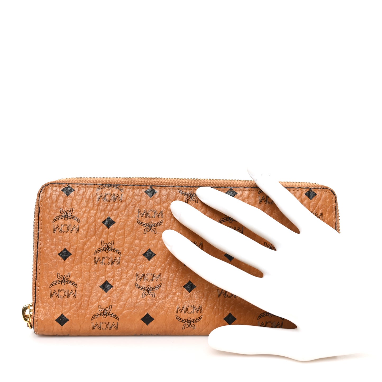 Visetos Large Zip Around Wallet Cognac
