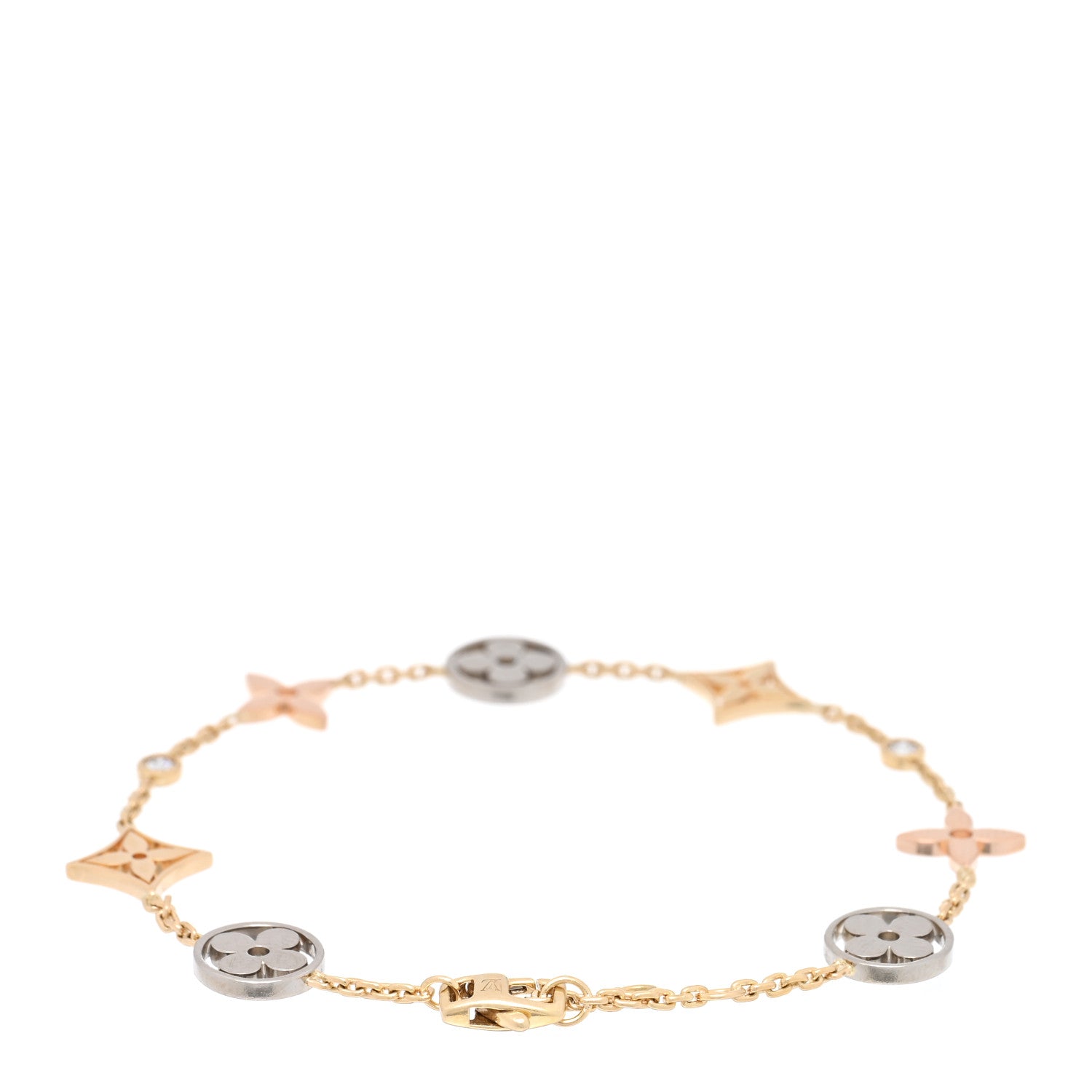 Louis Vuitton 18K Yellow White Pink Gold Diamond Idylle Blossom Bracelet 2 of 4