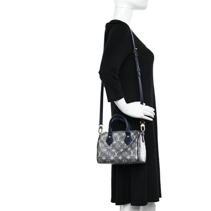 Louis Vuitton Monoglam Speedy Bandouliere 20 Blue 2 of 9