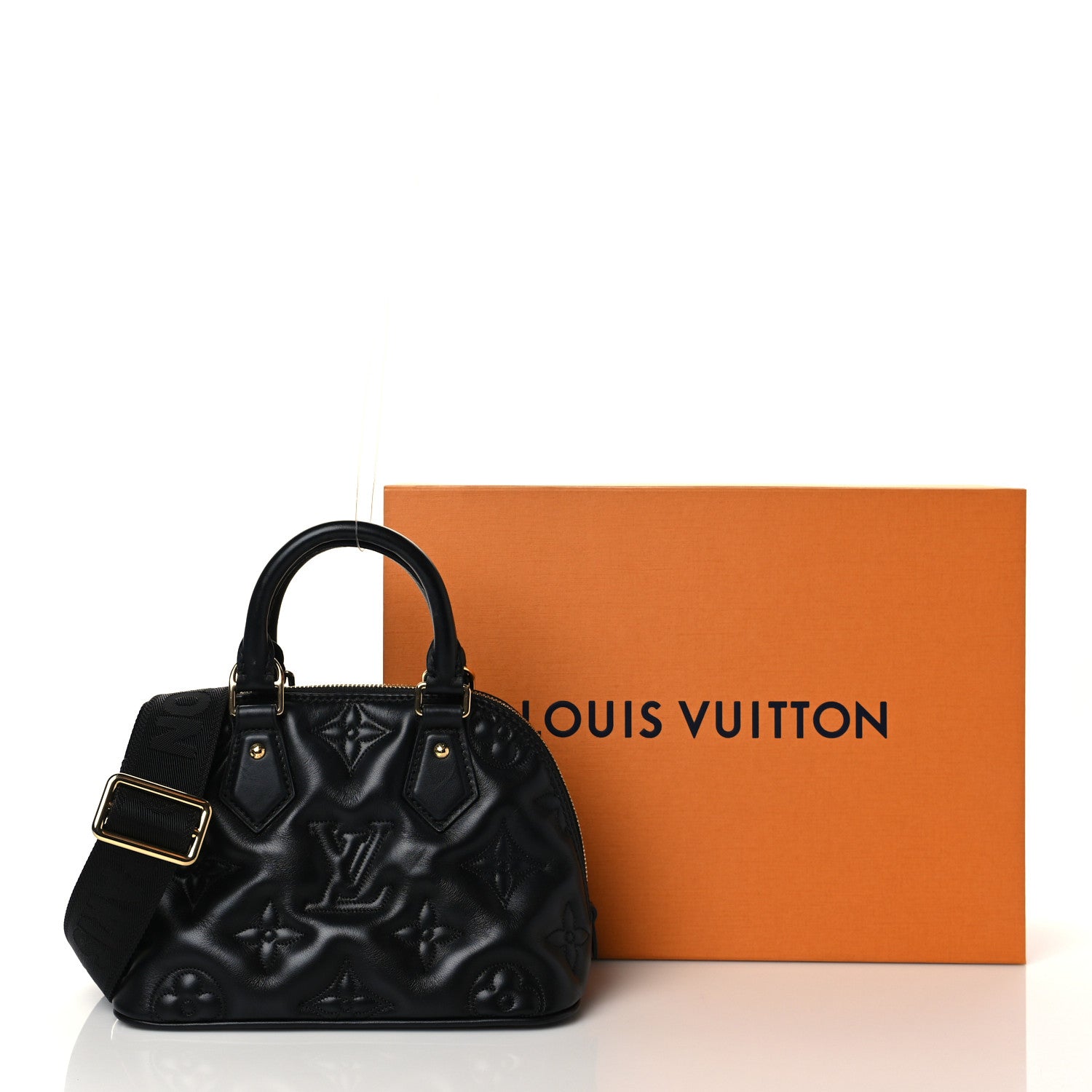Louis Vuitton Calfskin Bubblegram Alma BB Black 10 of 10