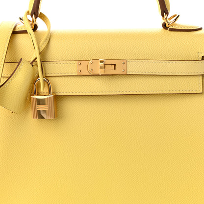 Hermes Epsom Kelly Sellier 25 Jaune Poussin 7 of 10