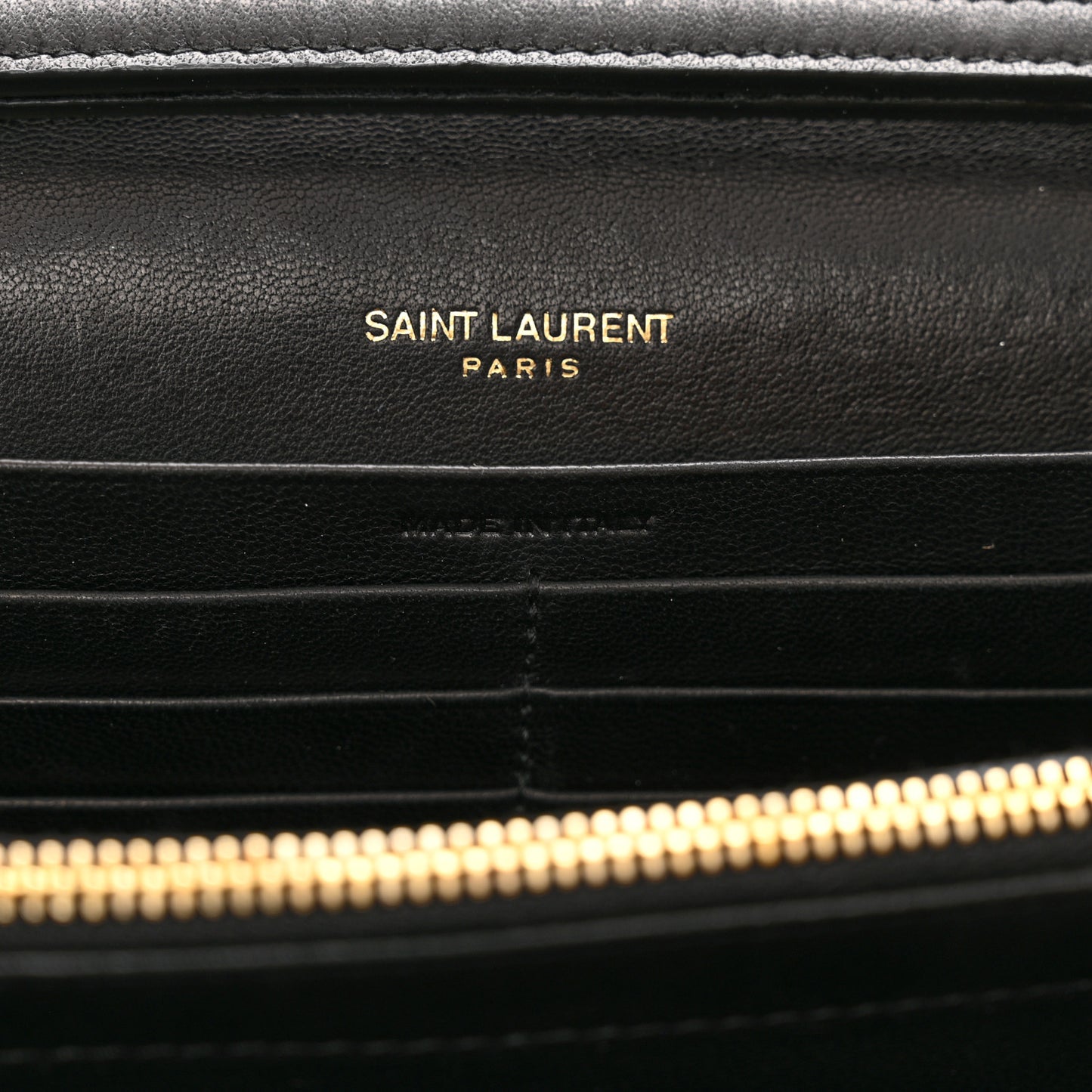 Lambskin Carre Quilted Cassandre Chain Wallet Black