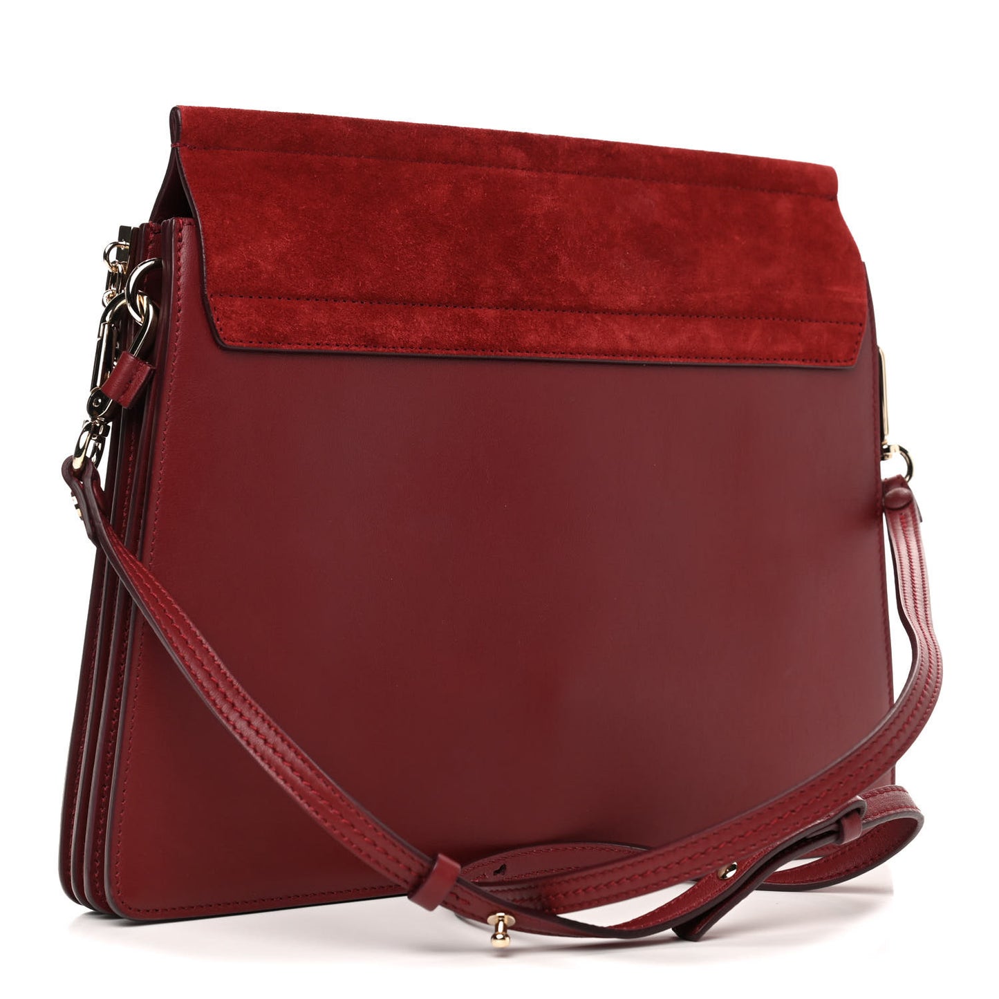 Calfskin Suede Medium Faye Shoulder Bag Plum Purple