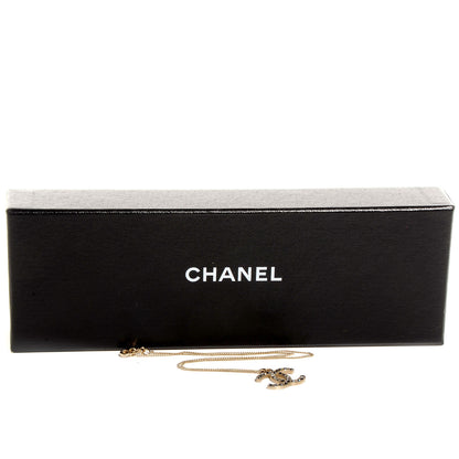 Chanel Crystal Baguette CC Necklace Light Gold 5 of 5