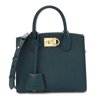 Salvatore Ferragamo Calfskin Small Studio Box Bag Dark Green 1 of 10