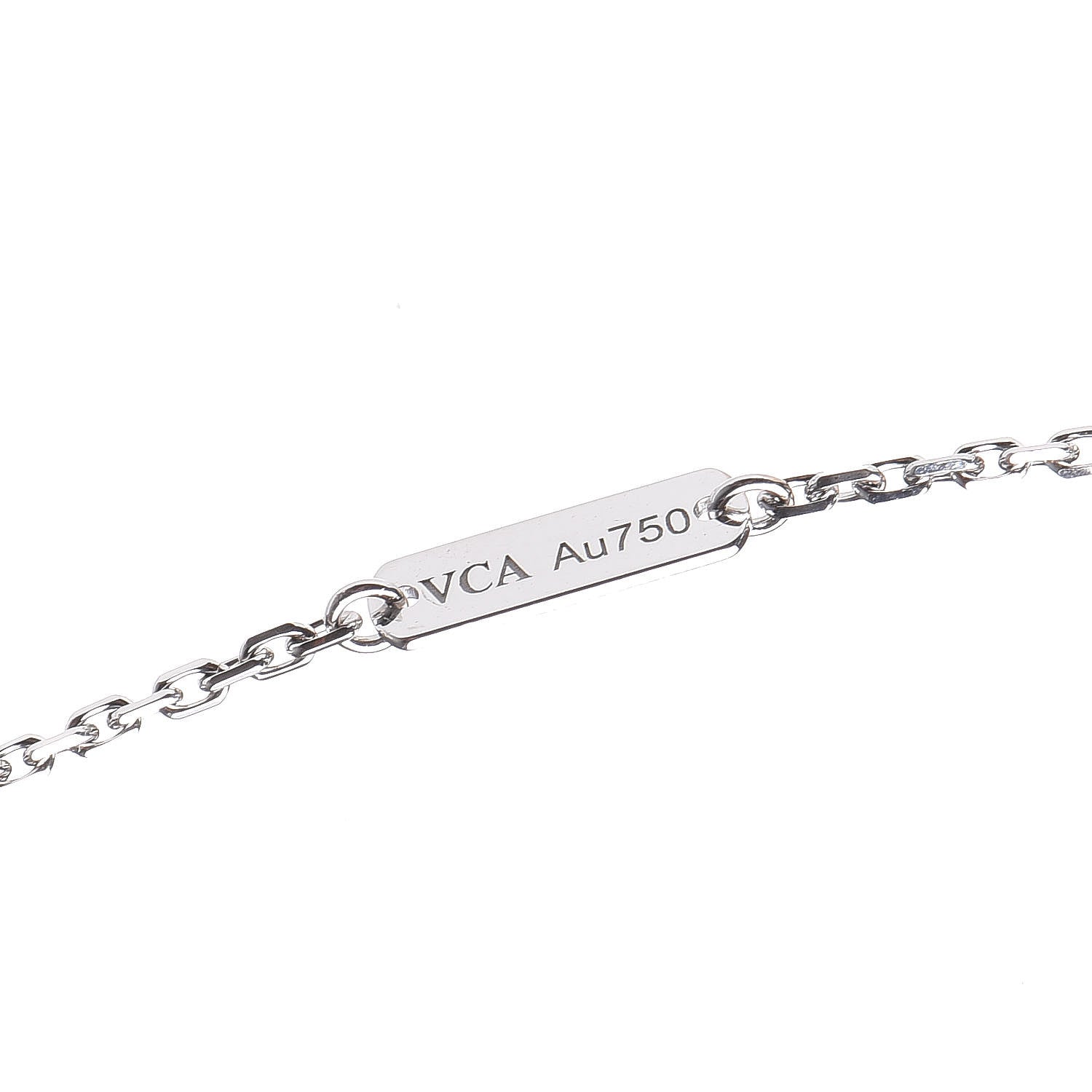 Van Cleef & Arpels 18K White Gold Diamond Vintage Alhambra Pendant Necklace 7 of 8