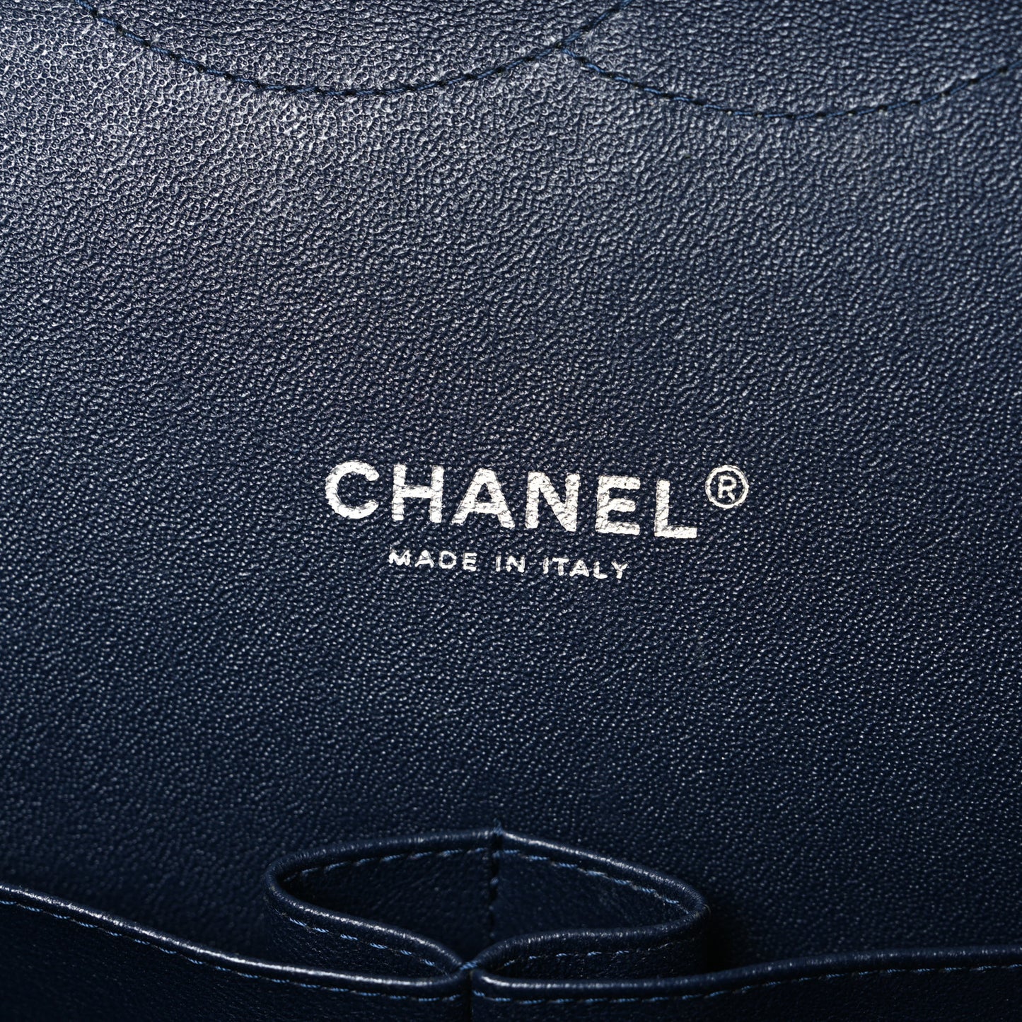 Lambskin Quilted Maxi Double Flap Dark Blue